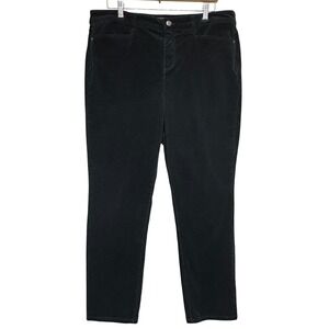 Talbots Simply Flattering Corduroy High Waist Straight Leg Pants Womens 16 Black